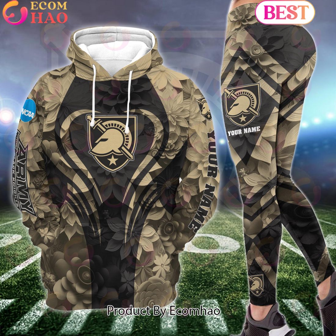 NCAA Army Black Knights Hoodie And Leggings Custom Your Name, Football Team Clothings, Gift For Football Lovers