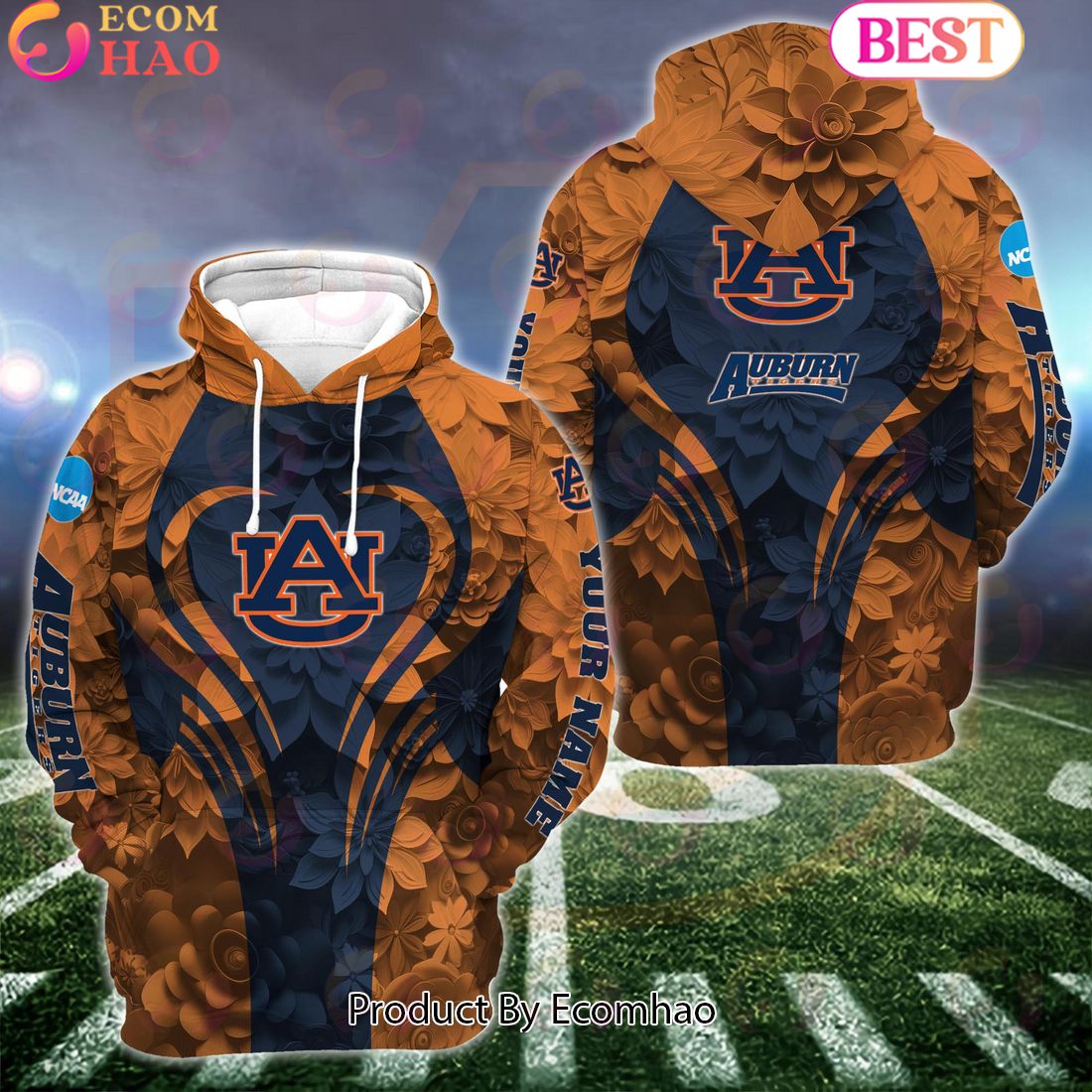 NCAA Auburn Tigers Hoodie And Leggings Custom Your Name, Football Team Clothings, Gift For Football Lovers