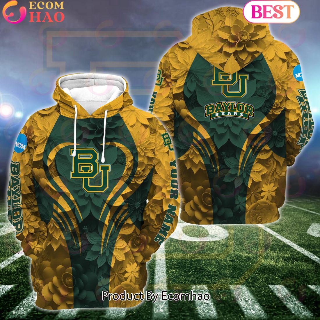 NCAA Baylor Bears Hoodie And Leggings Custom Your Name, Football Team Clothings, Gift For Football Lovers