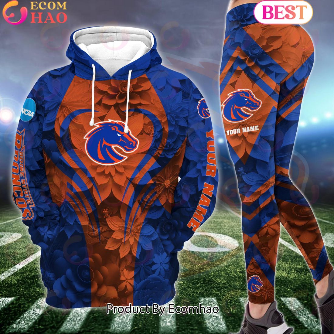 NCAA Boise State Broncos Hoodie And Leggings Custom Your Name, Football Team Clothings, Gift For Football Lovers