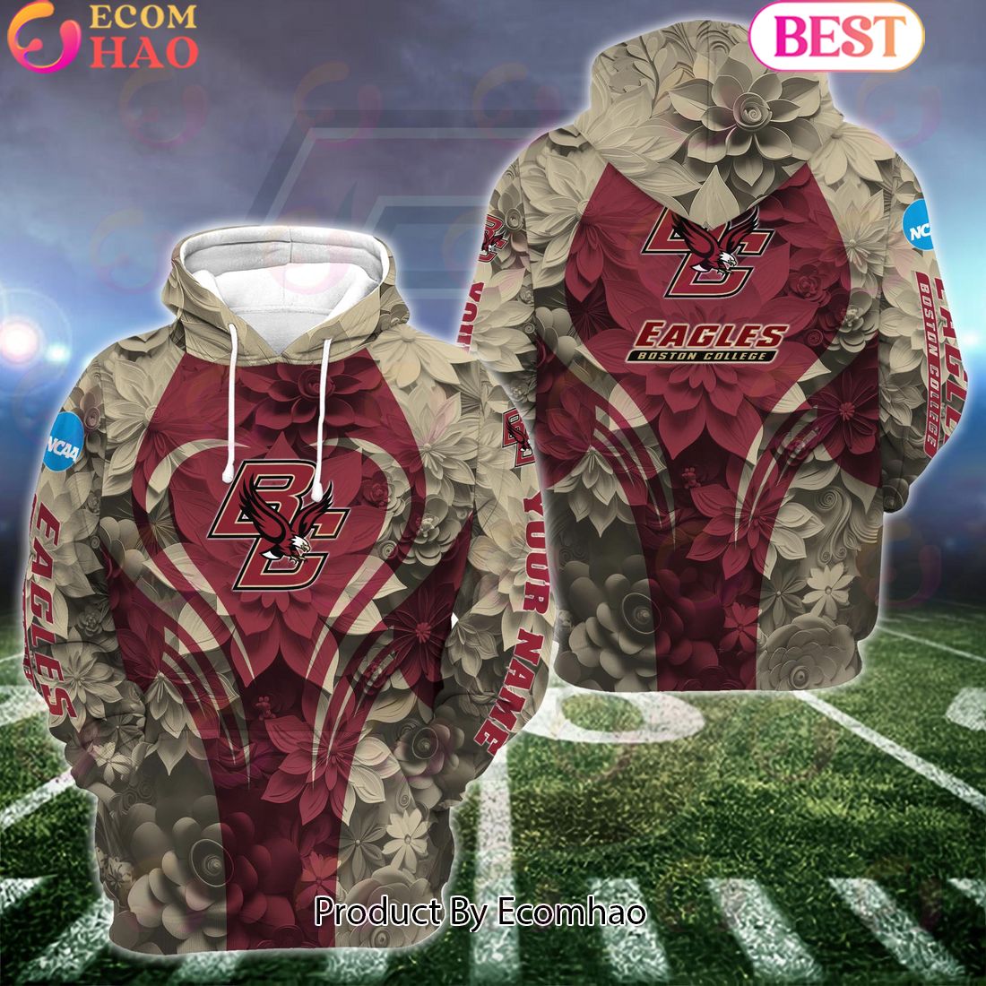 NCAA Boston College Eagles Hoodie And Leggings Custom Your Name, Football Team Clothings, Gift For Football Lovers