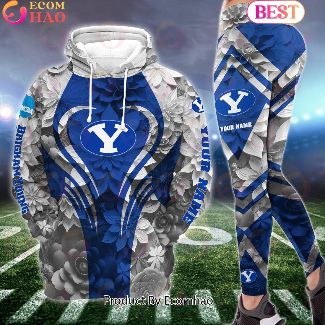 NCAA BYU Cougars Hoodie And Leggings Custom Your Name, Football Team Clothings, Gift For Football Lovers