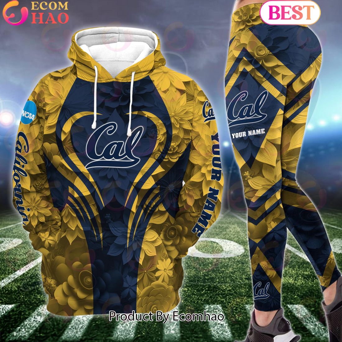 NCAA California Golden Bears Hoodie And Leggings Custom Your Name, Football Team Clothings, Gift For Football Lovers