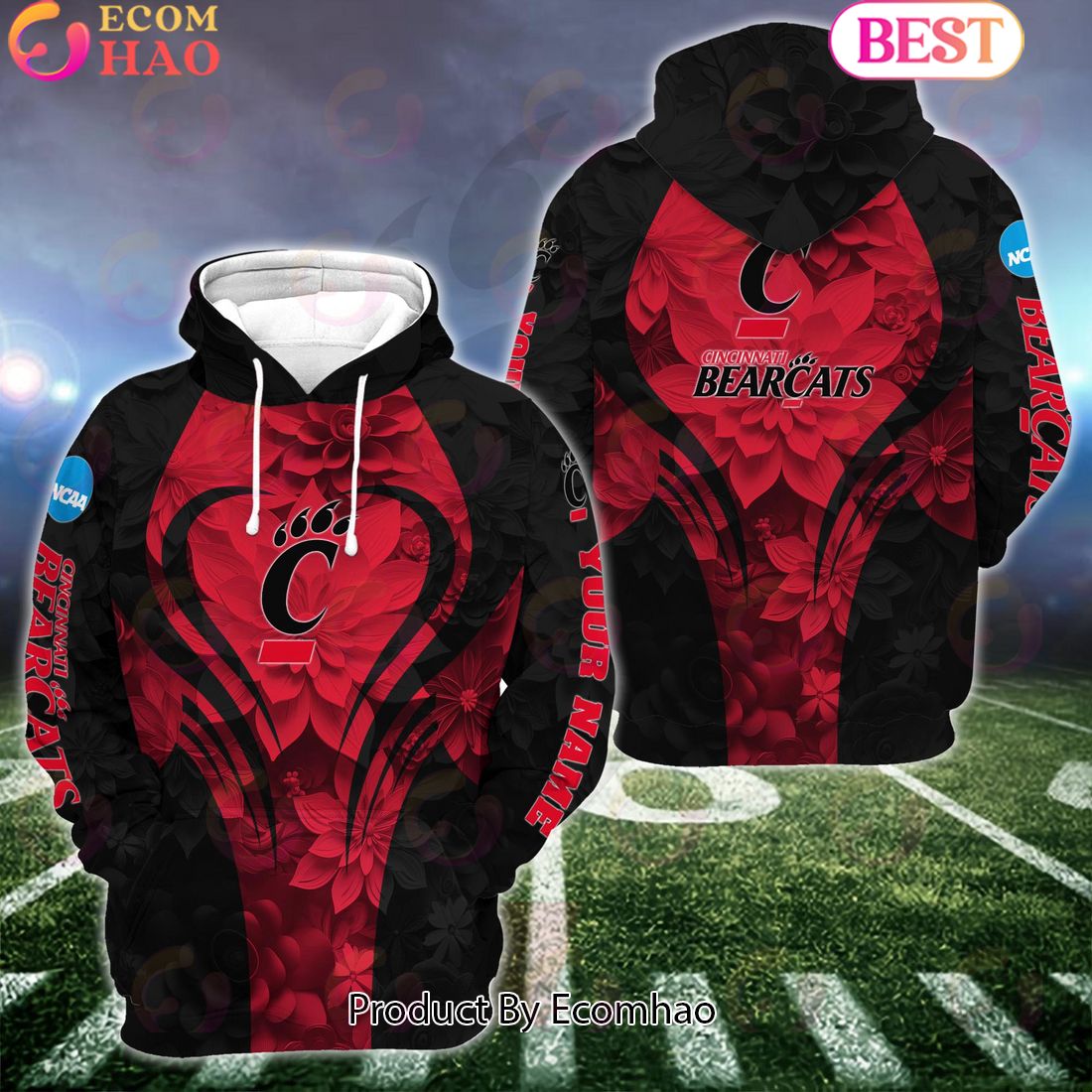 NCAA Cincinnati Bearcats Hoodie And Leggings Custom Your Name, Football Team Clothings, Gift For Football Lovers