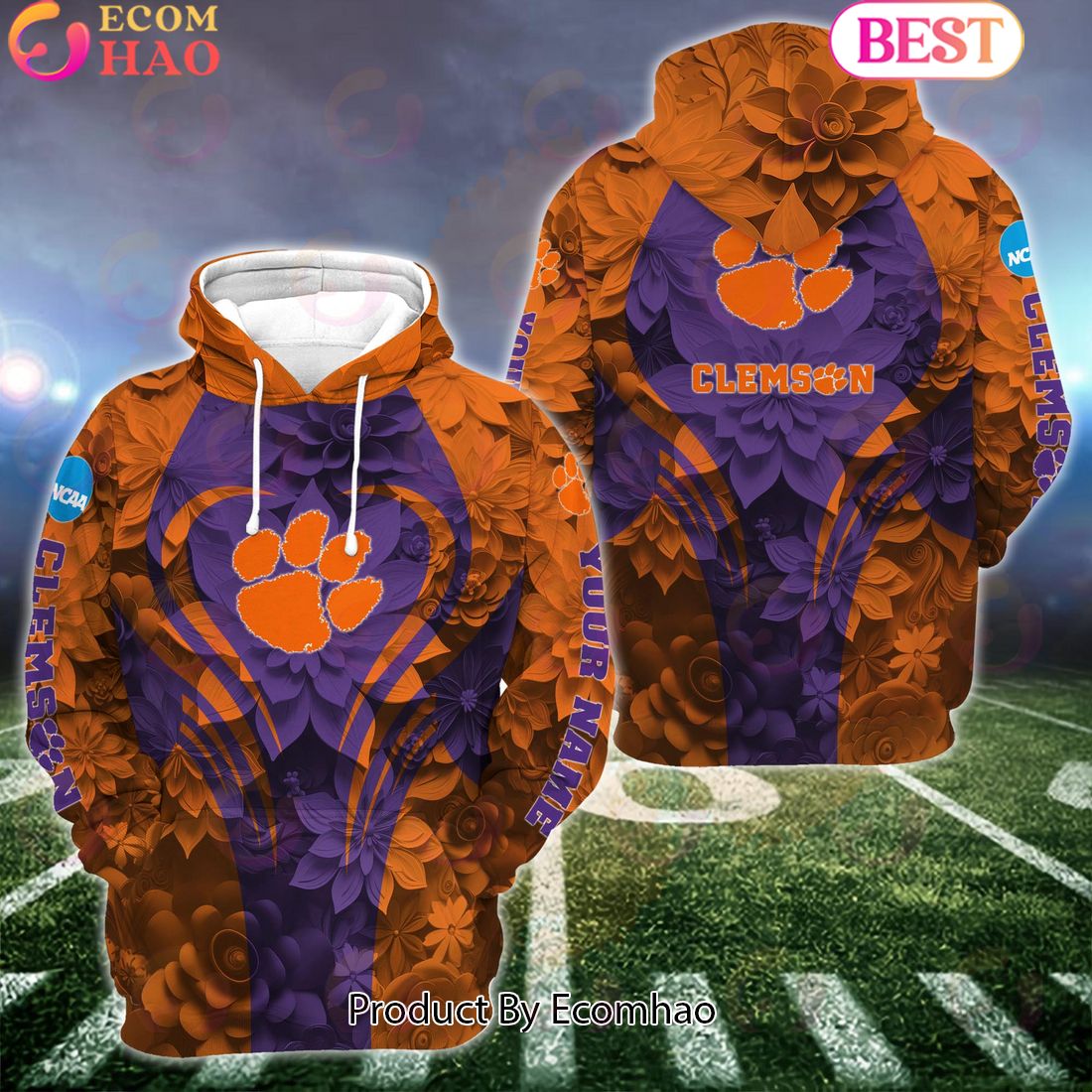 NCAA Clemson Tigers Hoodie And Leggings Custom Your Name, Football Team Clothings, Gift For Football Lovers