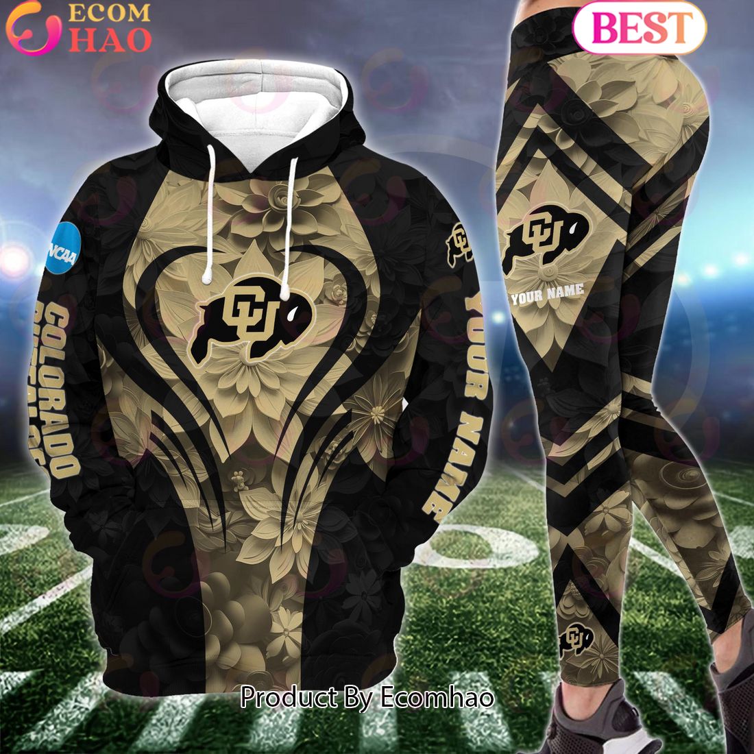 NCAA Colorado Buffaloes Hoodie And Leggings Custom Your Name, Football Team Clothings, Gift For Football Lovers