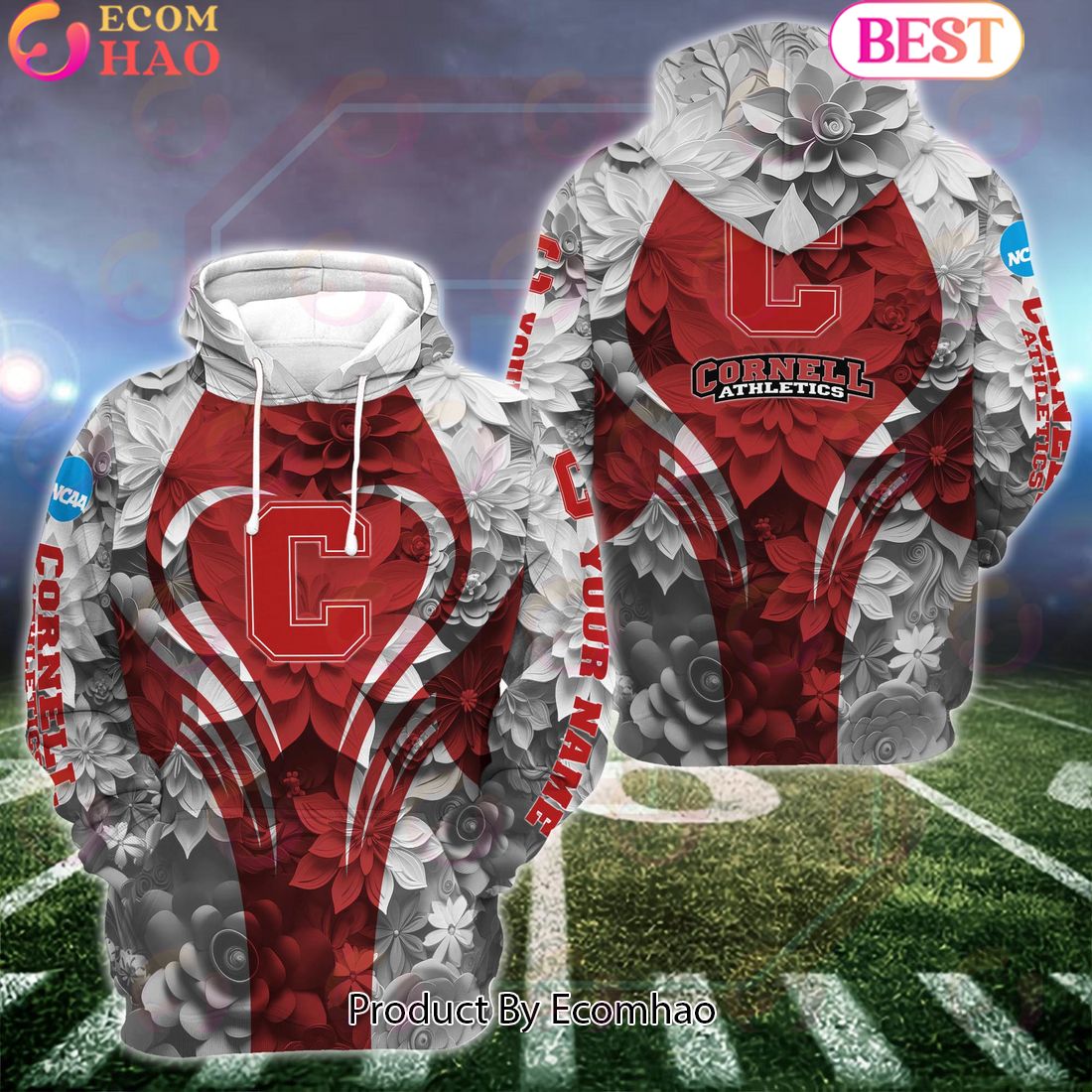 NCAA Cornell Big Red Hoodie And Leggings Custom Your Name, Football Team Clothings, Gift For Football Lovers