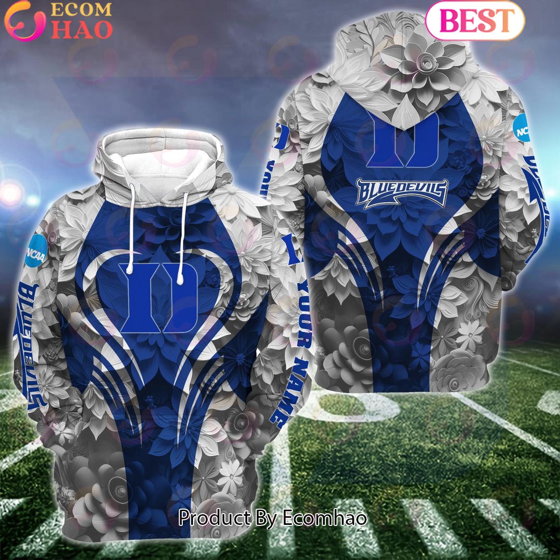 NCAA Duke Blue Devils Hoodie And Leggings Custom Your Name, Football Team Clothings, Gift For Football Lovers