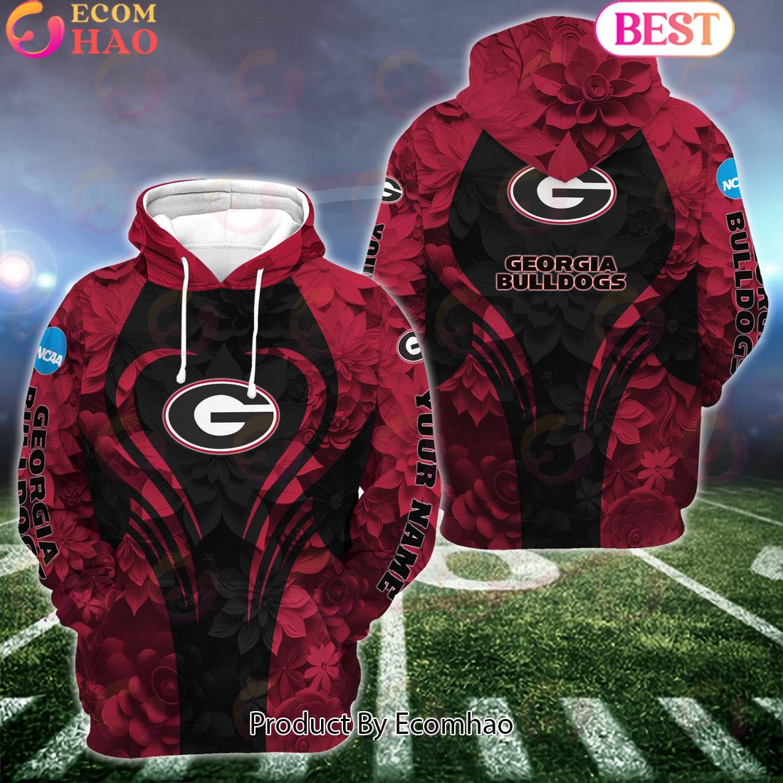 NCAA Georgia Bulldogs Hoodie And Leggings Custom Your Name, Football Team Clothings, Gift For Football Lovers