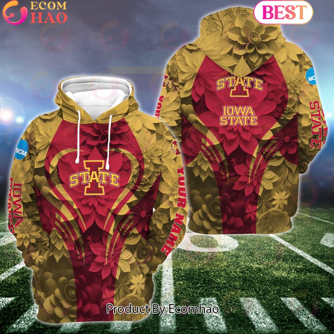 NCAA Iowa State Cyclones Hoodie And Leggings Custom Your Name, Football Team Clothings, Gift For Football Lovers