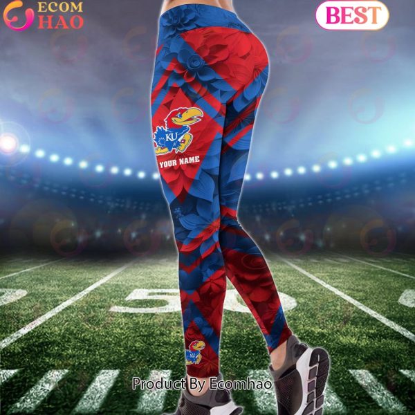 NCAA Kansas Jayhawks Hoodie And Leggings Custom Your Name, Football Team Clothings, Gift For Football Lovers