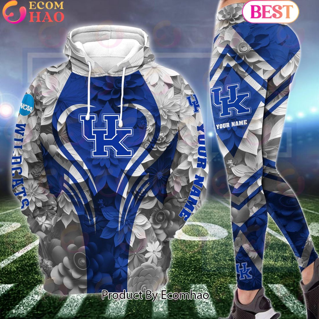 NCAA Kentucky Wildcats Hoodie And Leggings Custom Your Name, Football Team Clothings, Gift For Football Lovers