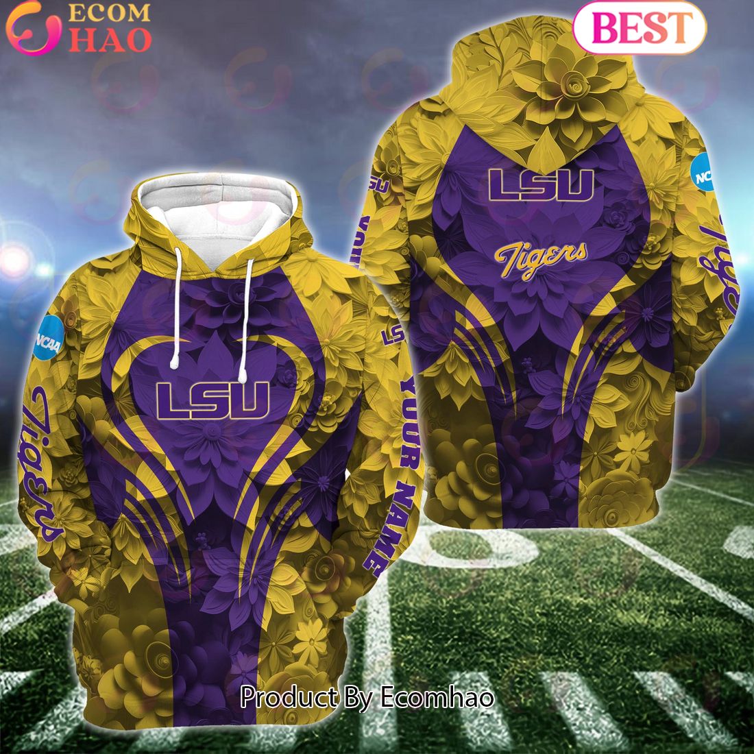 NCAA LSU TIGERS Hoodie And Leggings Custom Your Name, Football Team Clothings, Gift For Football Lovers