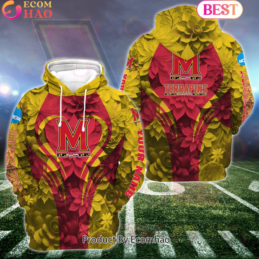 NCAA Maryland Terrapins Hoodie And Leggings Custom Your Name, Football Team Clothings, Gift For Football Lovers