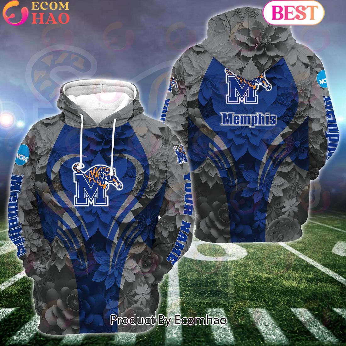 NCAA Memphis Tigers Hoodie And Leggings Custom Your Name, Football Team Clothings, Gift For Football Lovers