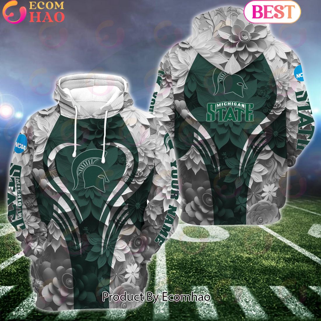 NCAA Michigan State Spartans Hoodie And Leggings Custom Your Name, Football Team Clothings, Gift For Football Lovers