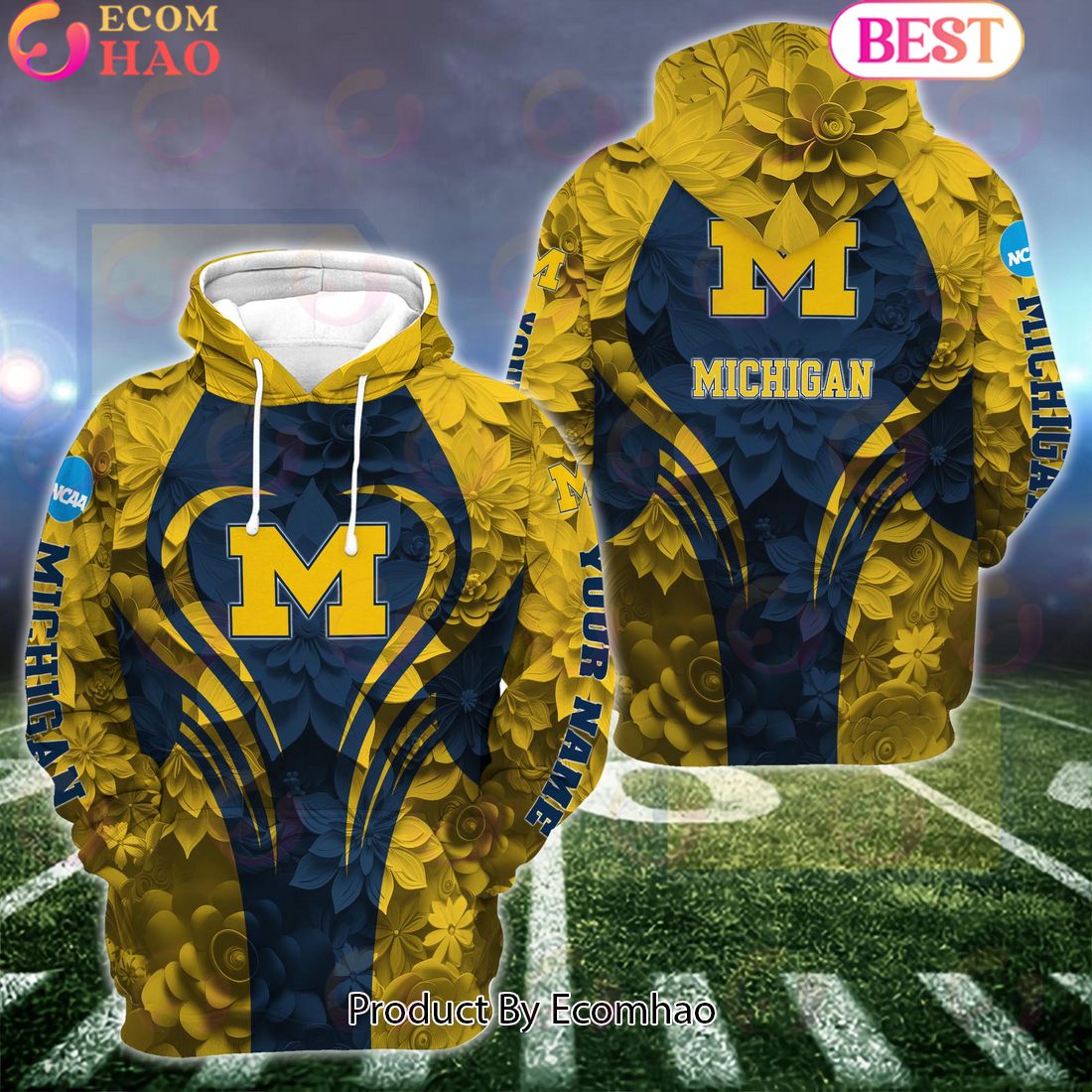 NCAA Michigan Wolverines Hoodie And Leggings Custom Your Name, Football Team Clothings, Gift For Football Lovers