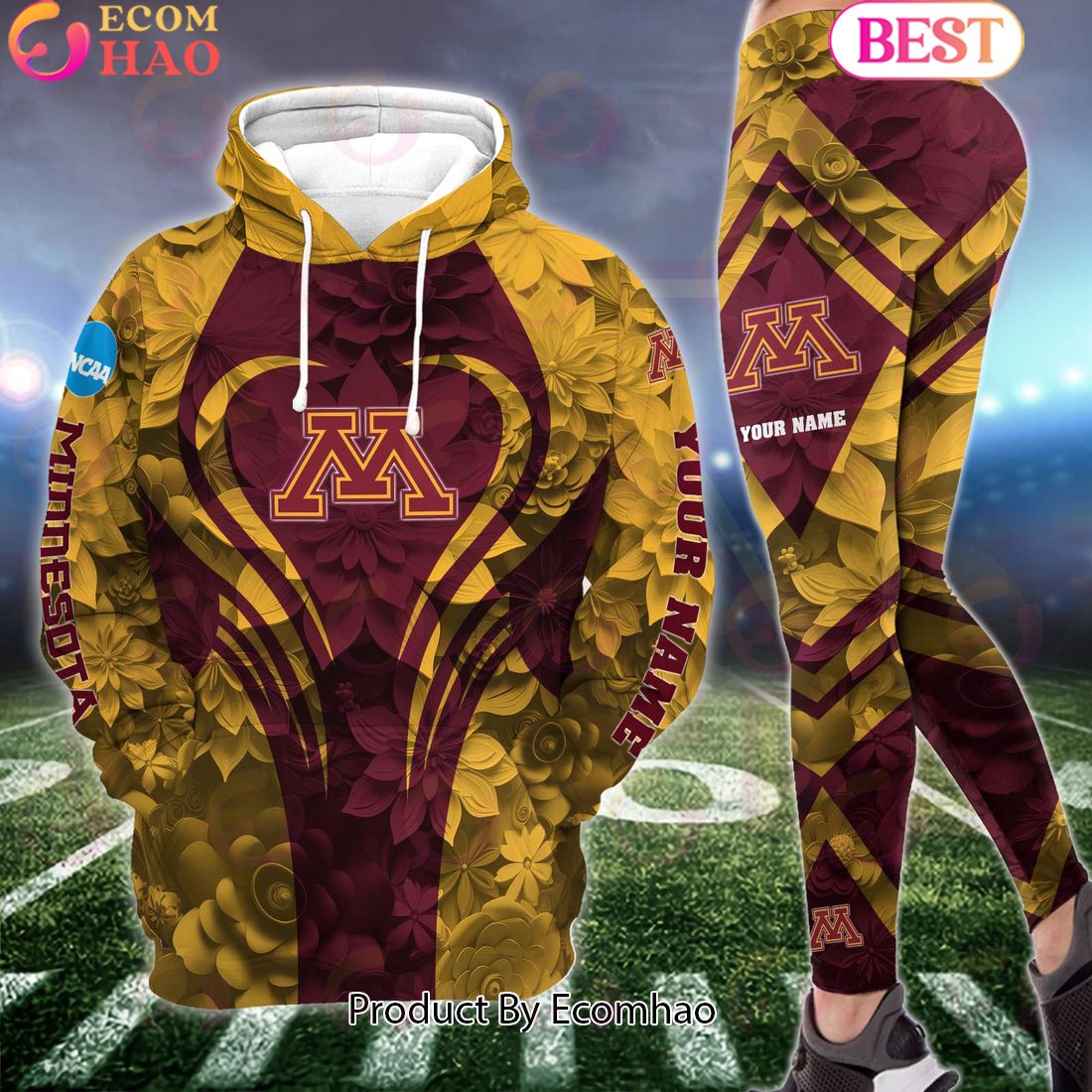 NCAA Minnesota Golden Gophers Hoodie And Leggings Custom Your Name, Football Team Clothings, Gift For Football Lovers