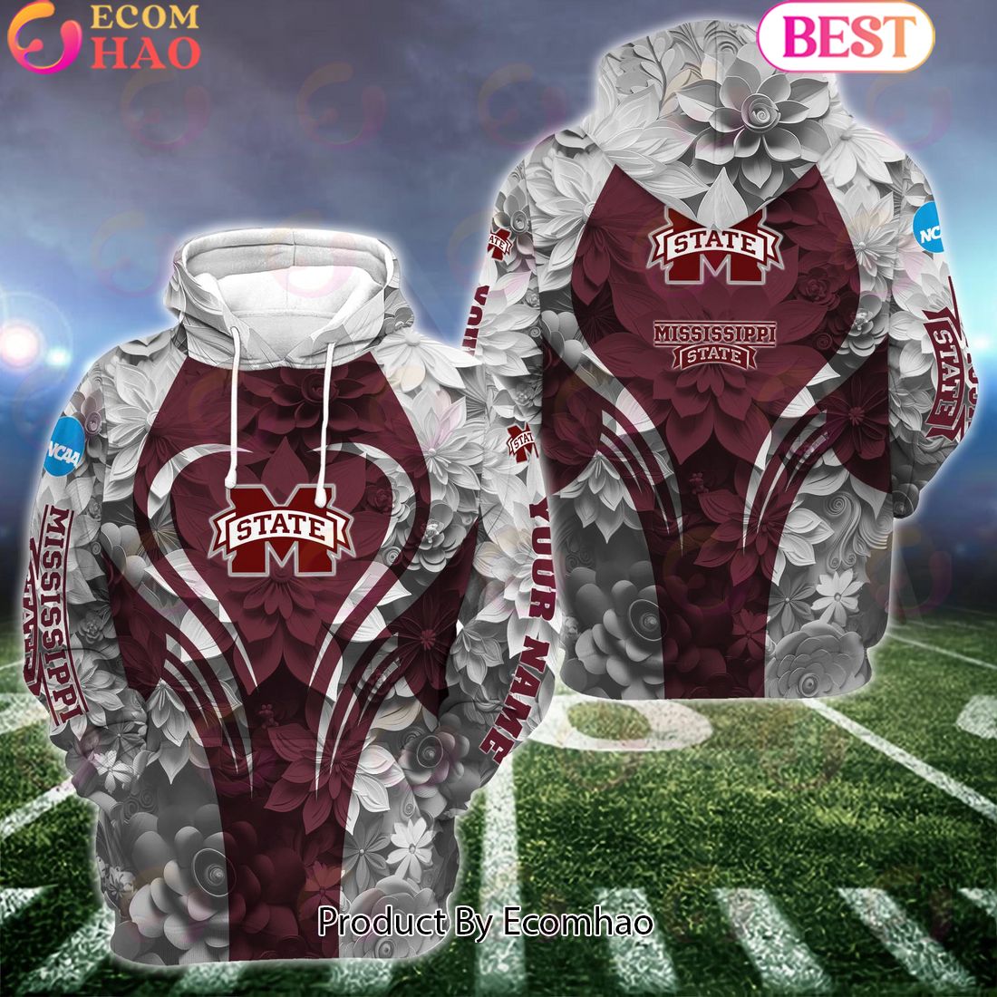 NCAA Mississippi State Bulldogs Hoodie And Leggings Custom Your Name, Football Team Clothings, Gift For Football Lovers