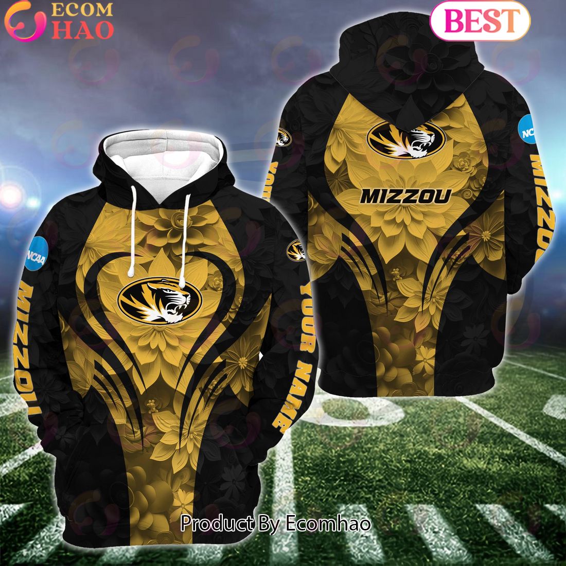 NCAA Missouri Tigers Hoodie And Leggings Custom Your Name, Football Team Clothings, Gift For Football Lovers