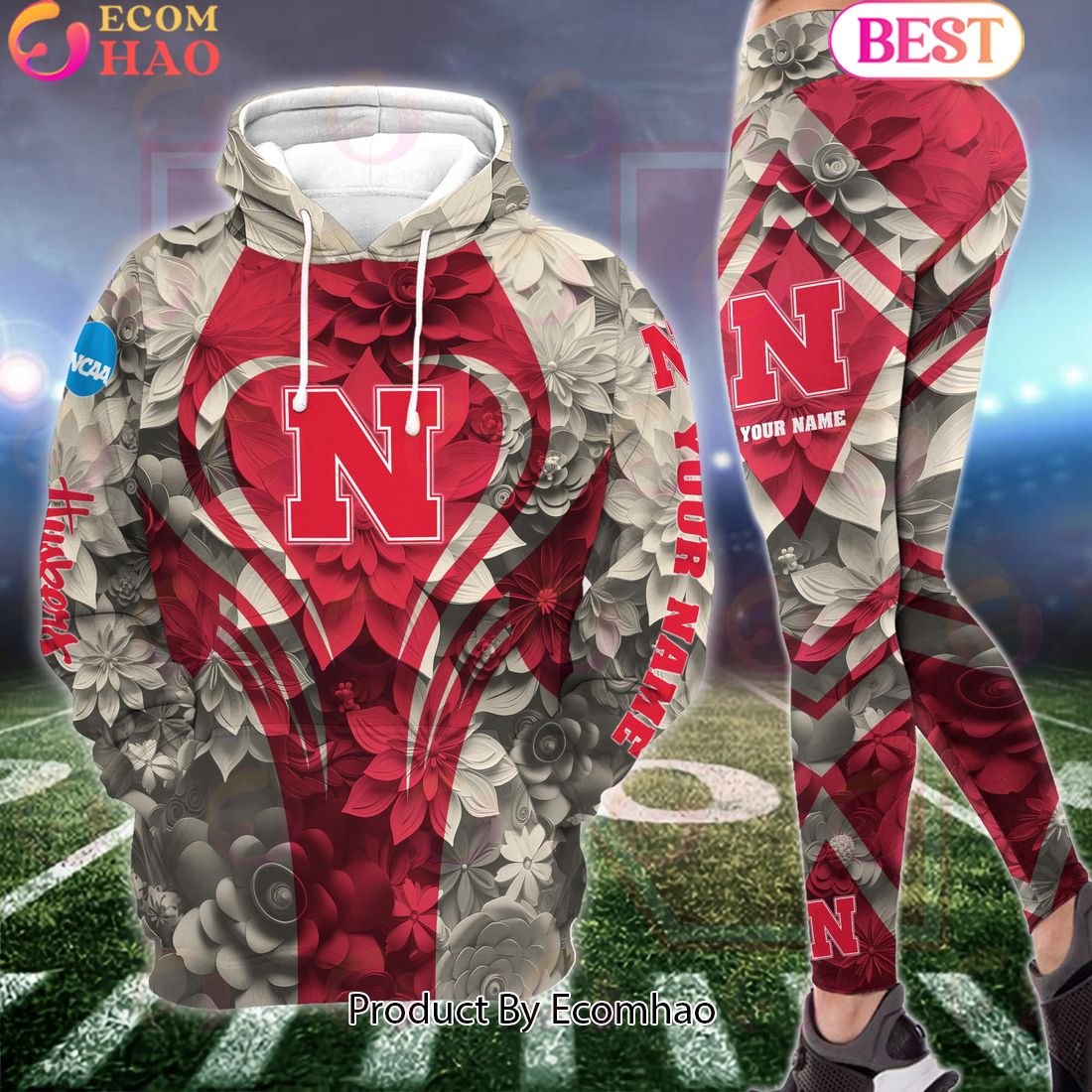 NCAA Nebraska Cornhuskers Hoodie And Leggings Custom Your Name, Football Team Clothings, Gift For Football Lovers