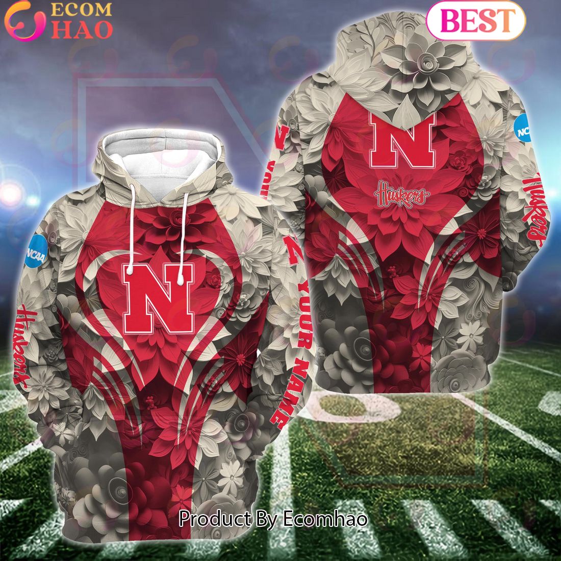 NCAA Nebraska Cornhuskers Hoodie And Leggings Custom Your Name, Football Team Clothings, Gift For Football Lovers