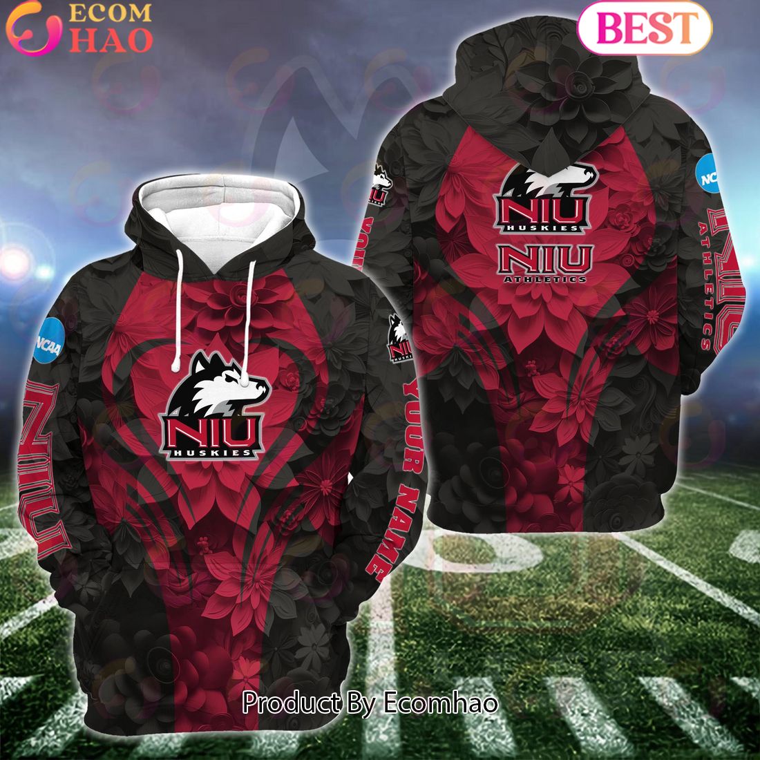 NCAA Northern Illinois Huskies Hoodie And Leggings Custom Your Name, Football Team Clothings, Gift For Football Lovers