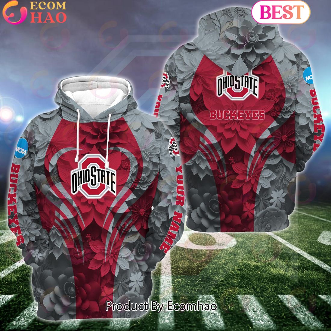 NCAA Ohio State Buckeyes Hoodie And Leggings Custom Your Name, Football Team Clothings, Gift For Football Lovers