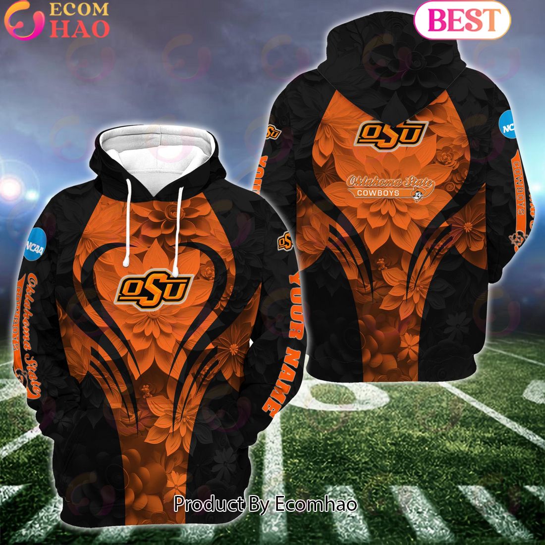 NCAA Oklahoma State Cowboys Hoodie And Leggings Custom Your Name, Football Team Clothings, Gift For Football Lovers