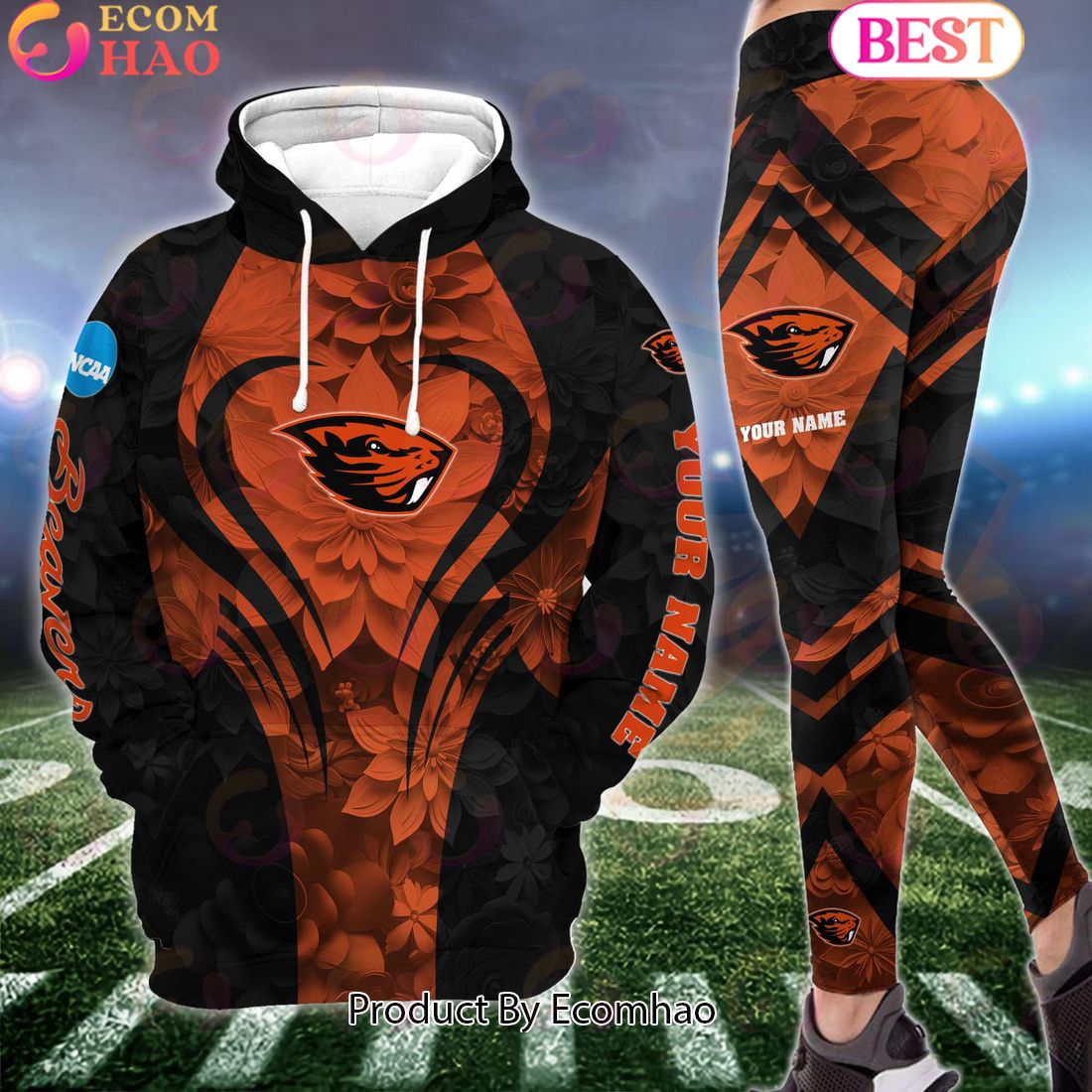 NCAA Oregon State Beavers Hoodie And Leggings Custom Your Name, Football Team Clothings, Gift For Football Lovers