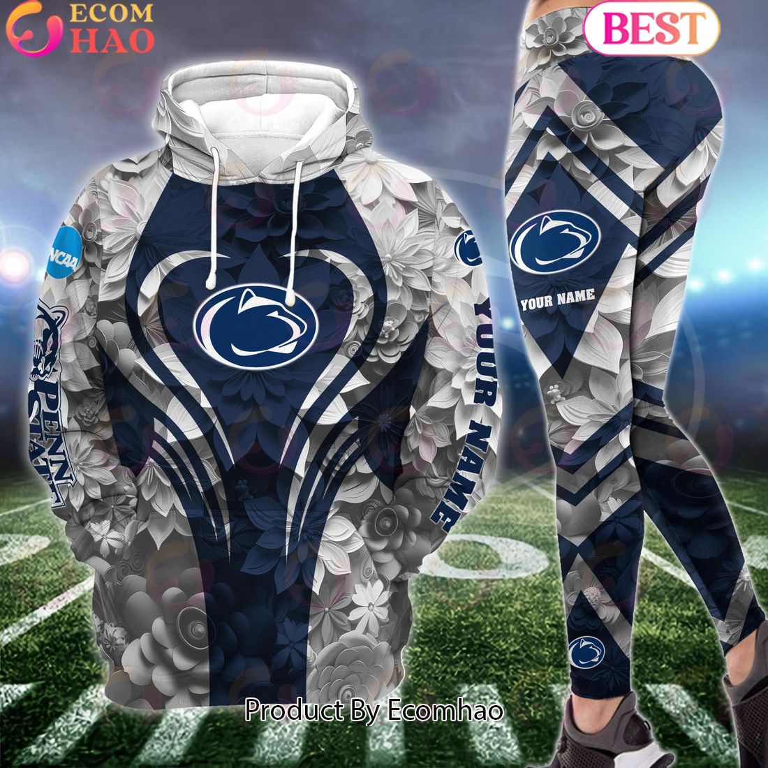 NCAA Penn State Nittany Lions Hoodie And Leggings Custom Your Name, Football Team Clothings, Gift For Football Lovers