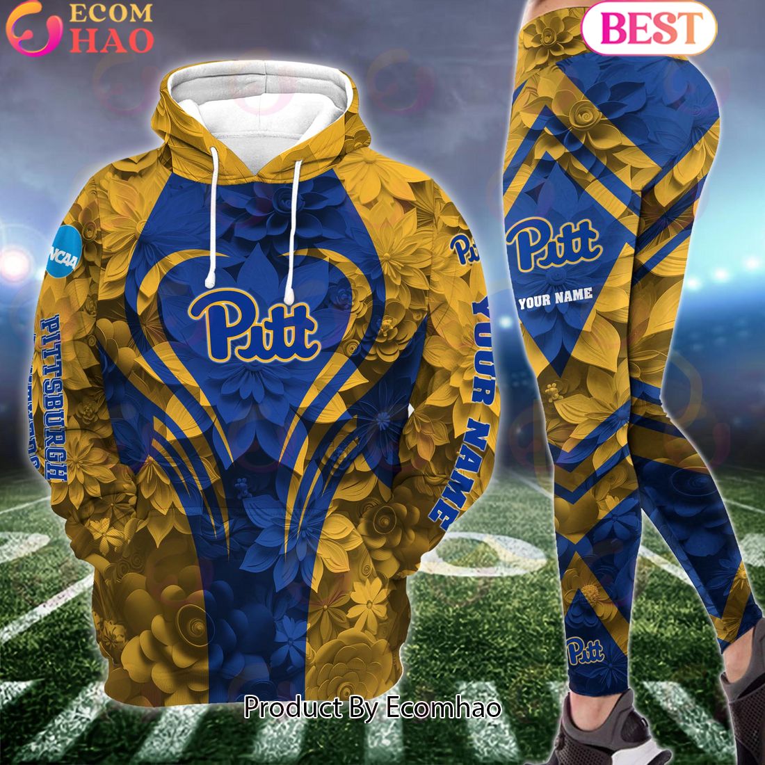 NCAA Pittsburgh Panthers Hoodie And Leggings Custom Your Name, Football Team Clothings, Gift For Football Lovers