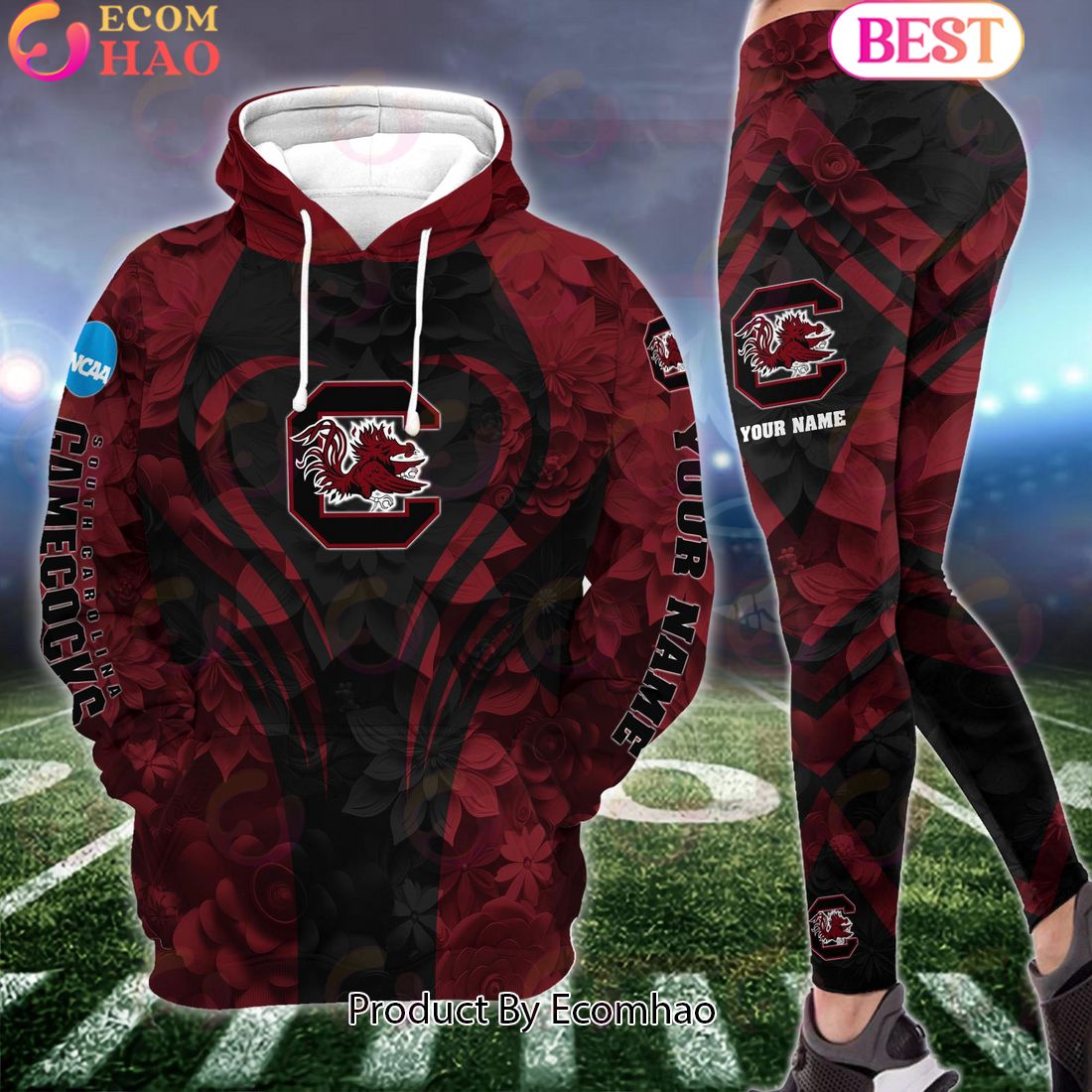 NCAA South Carolina Gamecocks Hoodie And Leggings Custom Your Name, Football Team Clothings, Gift For Football Lovers