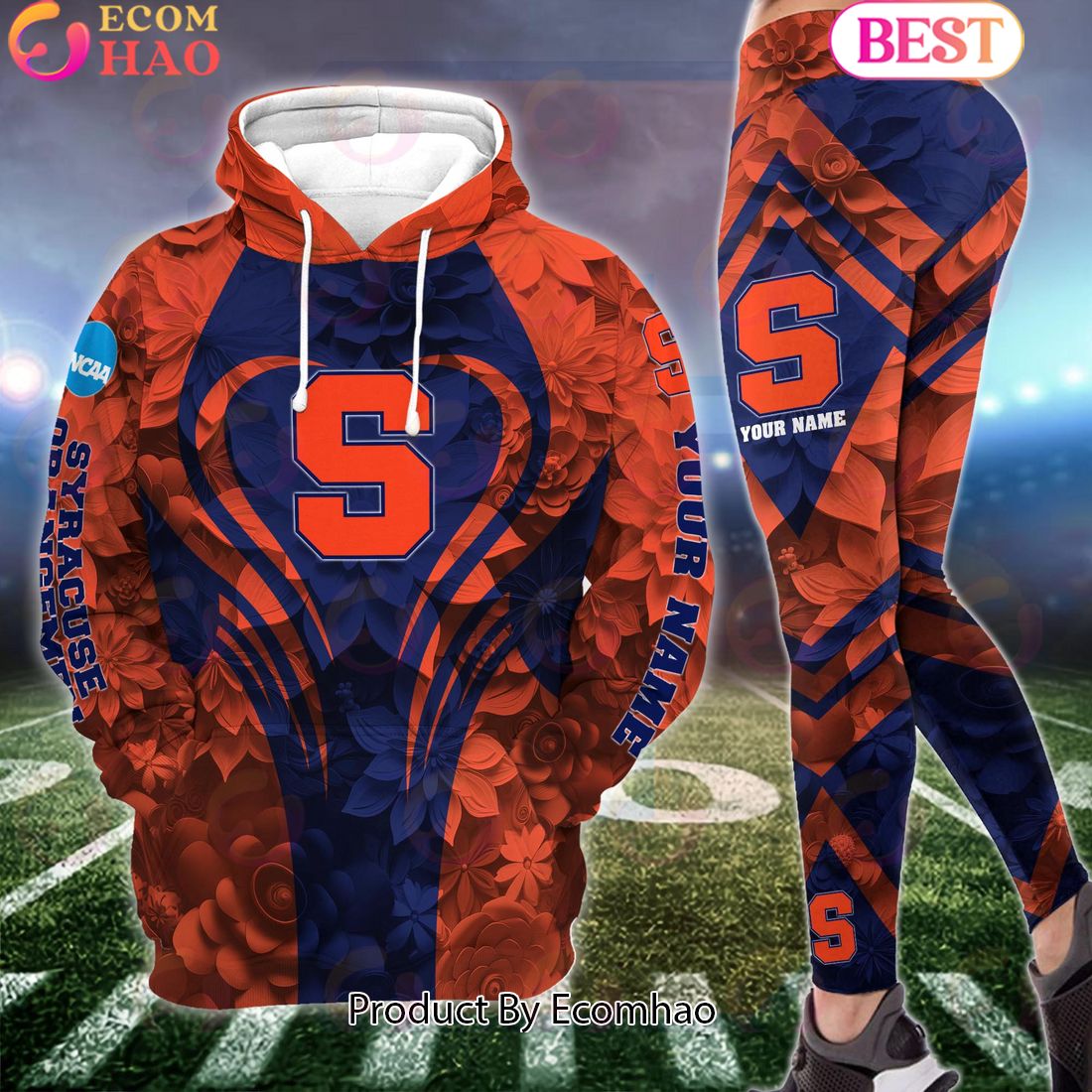 NCAA Syracuse Orange Hoodie And Leggings Custom Your Name, Football Team Clothings, Gift For Football Lovers