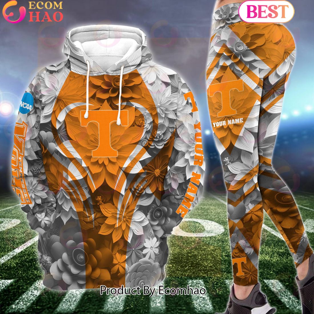 NCAA Tennessee Volunteers Hoodie And Leggings Custom Your Name, Football Team Clothings, Gift For Football Lovers