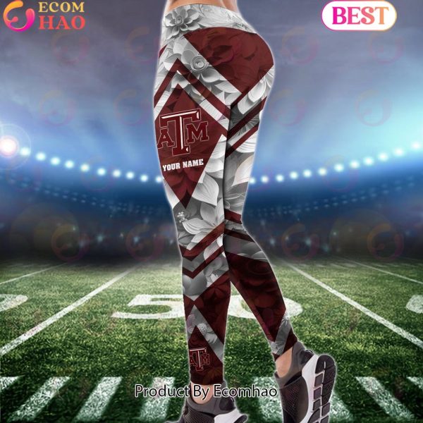 NCAA Texas A&M Aggies Hoodie And Leggings Custom Your Name, Football Team Clothings, Gift For Football Lovers