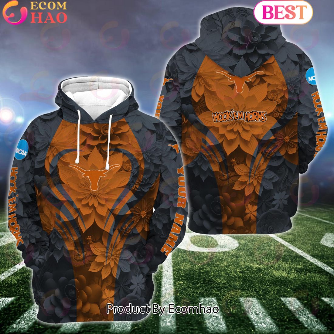 NCAA Texas Longhorns Hoodie And Leggings Custom Your Name, Football Team Clothings, Gift For Football Lovers