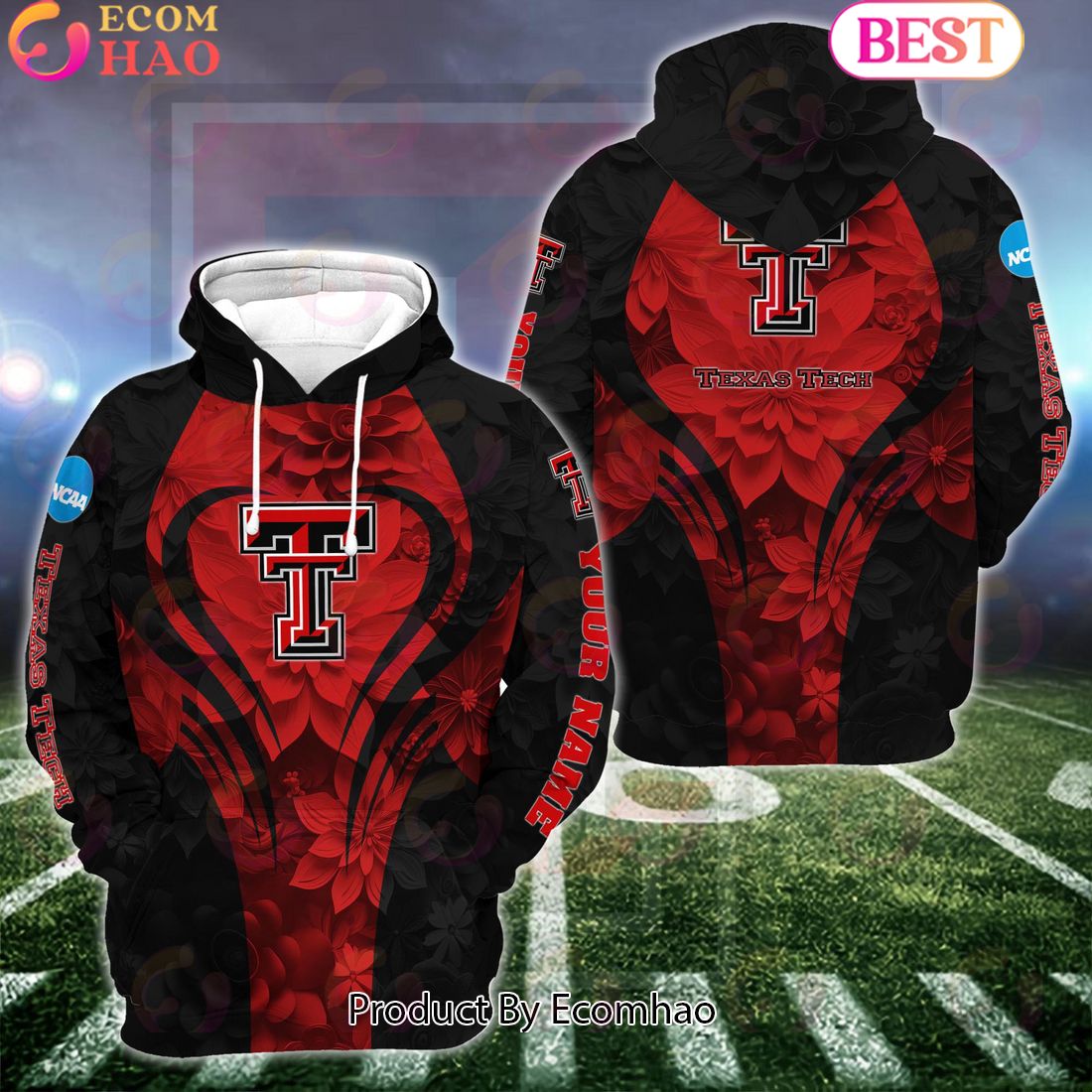 NCAA Texas Tech Red Raiders Hoodie And Leggings Custom Your Name, Football Team Clothings, Gift For Football Lovers