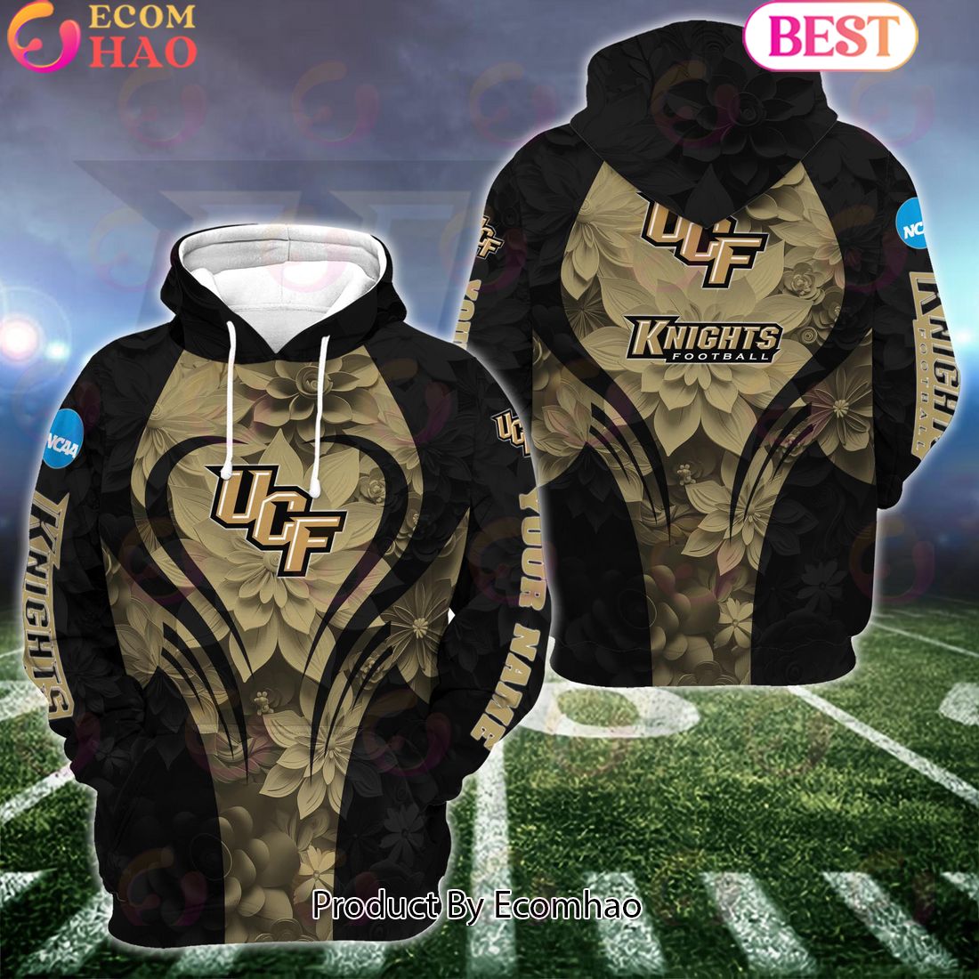 NCAA UCF Knights Hoodie And Leggings Custom Your Name, Football Team Clothings, Gift For Football Lovers