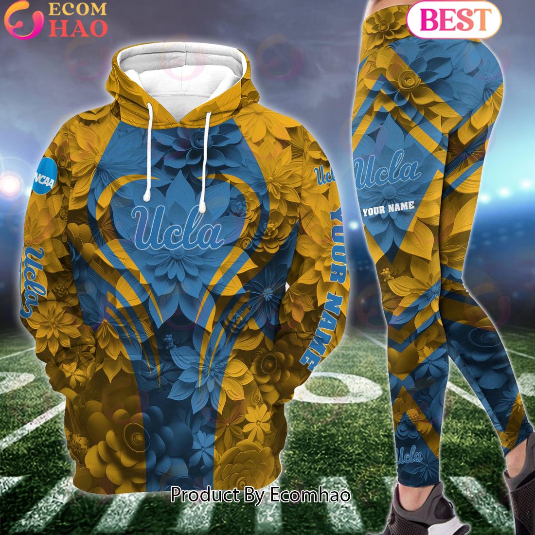 NCAA UCLA Bruins Hoodie And Leggings Custom Your Name, Football Team Clothings, Gift For Football Lovers