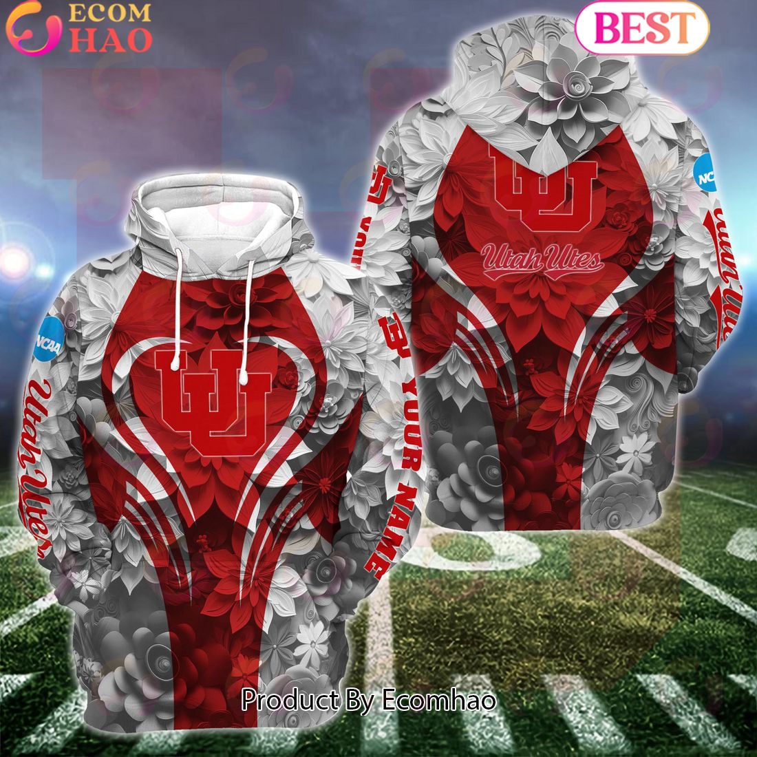 NCAA Utah Utes Hoodie And Leggings Custom Your Name, Football Team Clothings, Gift For Football Lovers