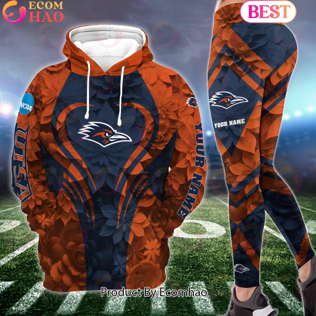 NCAA UTSA Roadrunners Hoodie And Leggings Custom Your Name, Football Team Clothings, Gift For Football Lovers