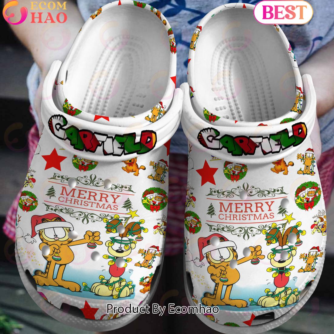 Garfield Merry Christmas Crocs