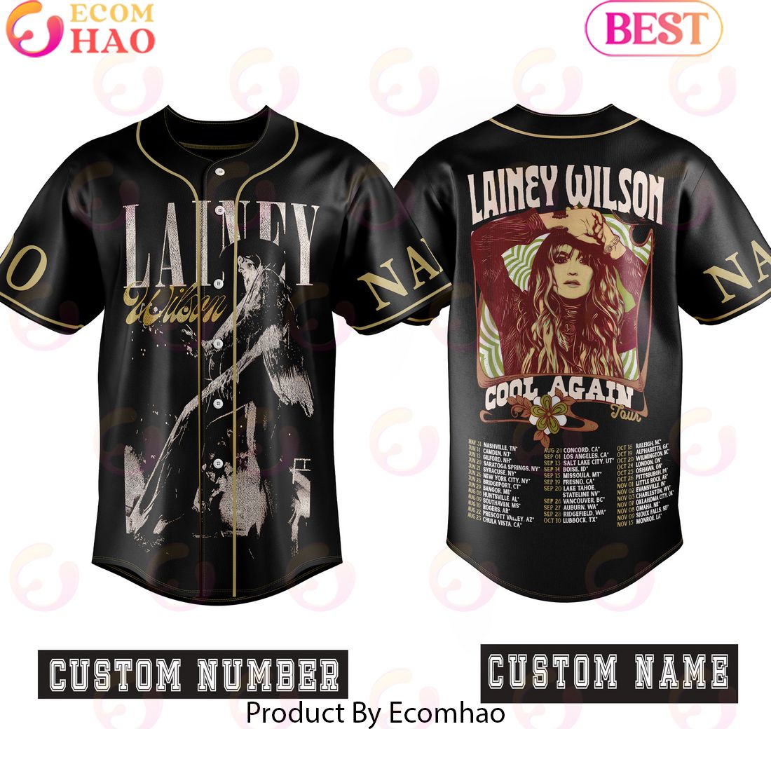 Lainey Wilson Cool Again Tour Custom Baseball Jersey