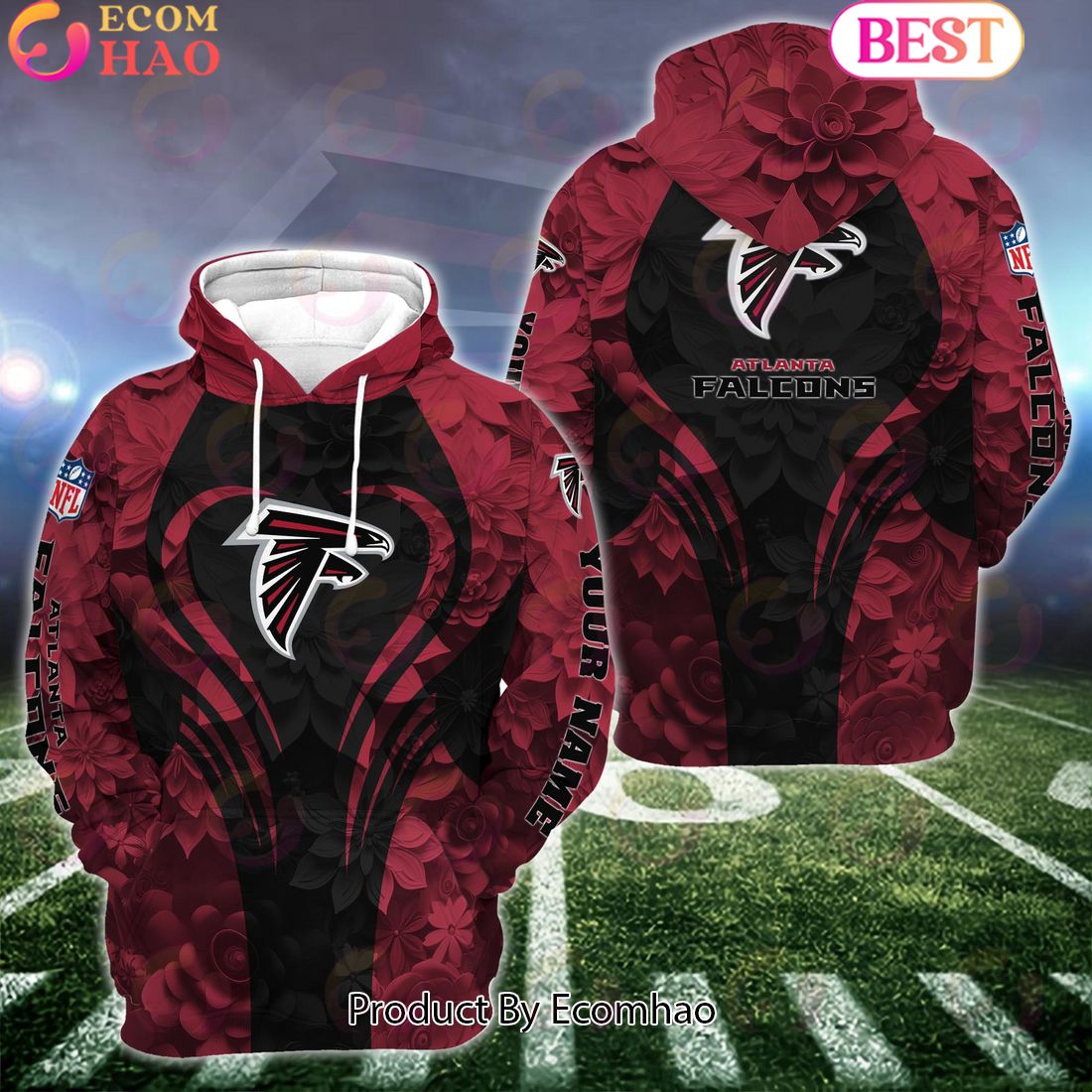 NFL Atlanta Falcons Special Flowers Design Hoodie And Leggings