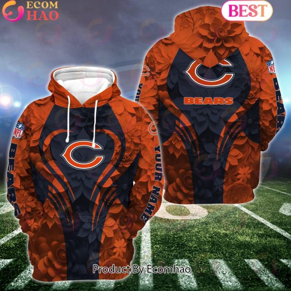 NFL Chicago Bears Special Flowers Design Hoodie And Leggings