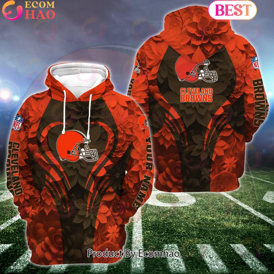 NFL Cleveland Browns Special Flowers Design Hoodie And Leggings