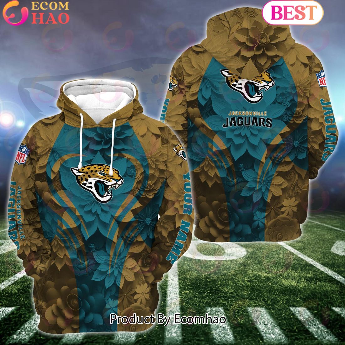 NFL Jacksonville Jaguars Special Flowers Design Hoodie And Leggings