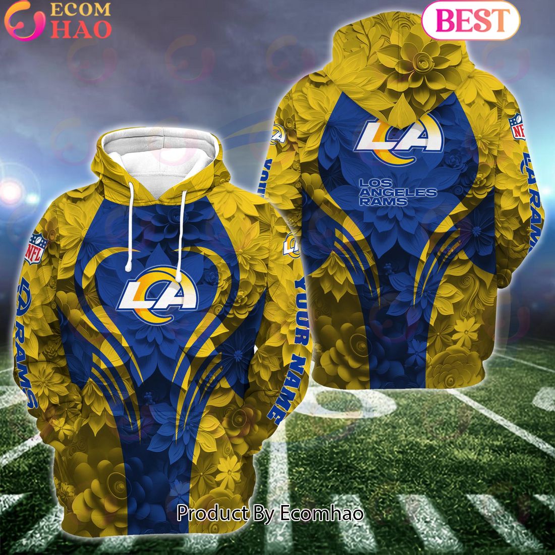 NFL Los Angeles Rams Special Flowers Design Hoodie And Leggings