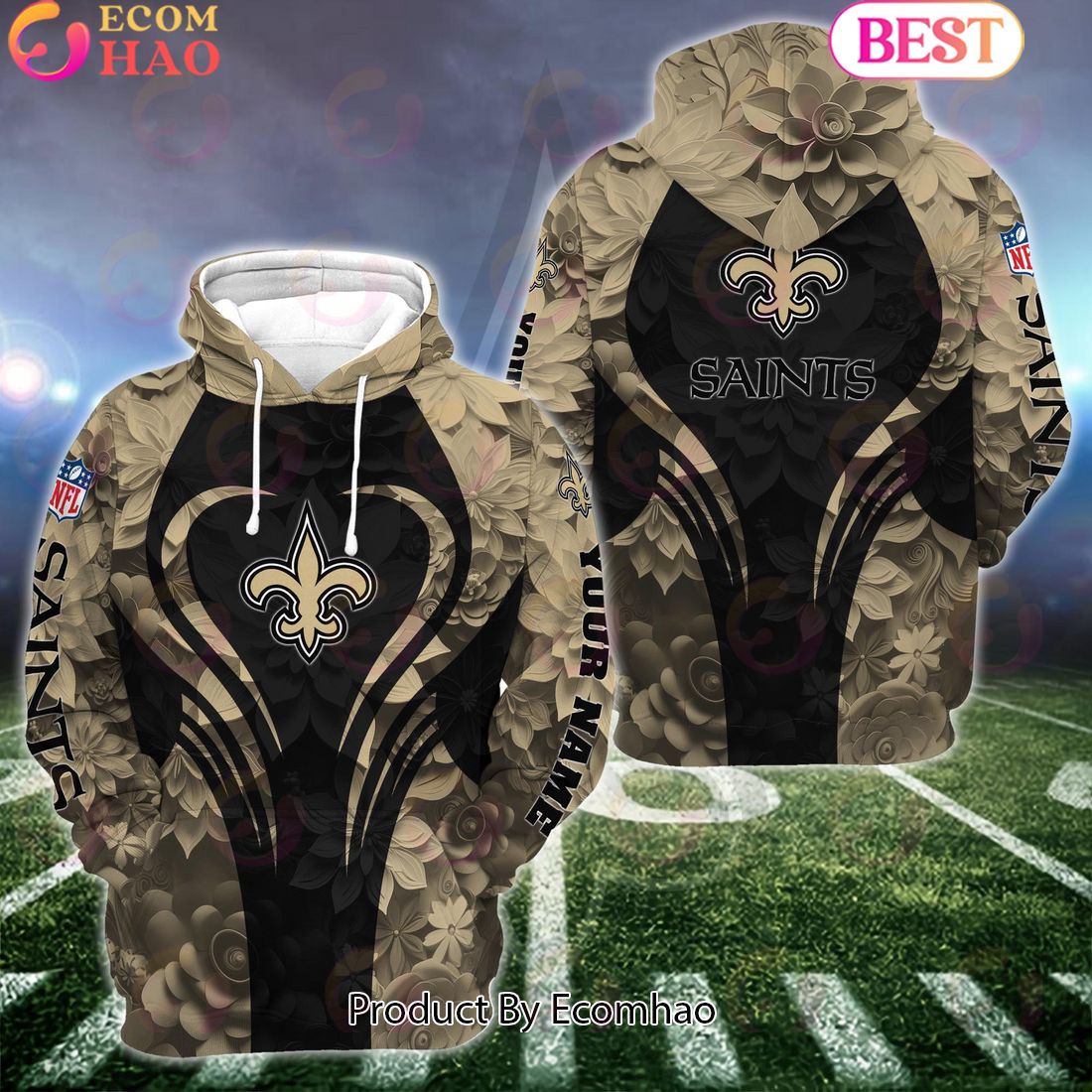 NFL New Orleans Saints Special Flowers Design Hoodie And Leggings